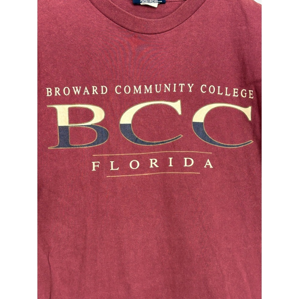 Broward Community College BCC Florida T-Shirt Mens Maroon XL Vintage Jansport